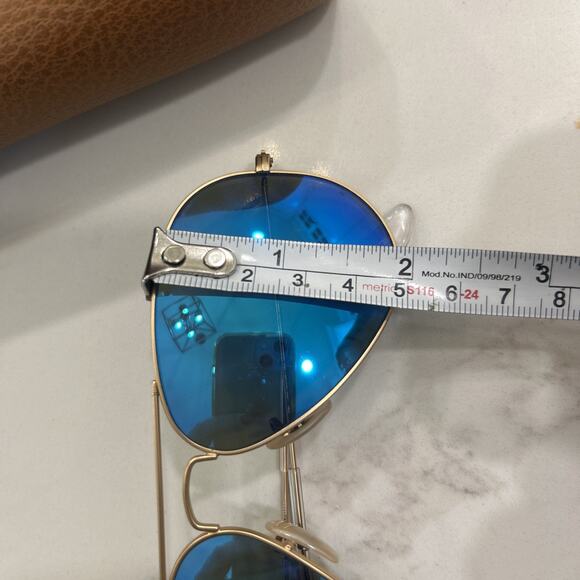 Ray-Ban Aviator Flash Sunglasses RB3025 112/4L 58-14 Blue Flash - Picture 6 of 14
